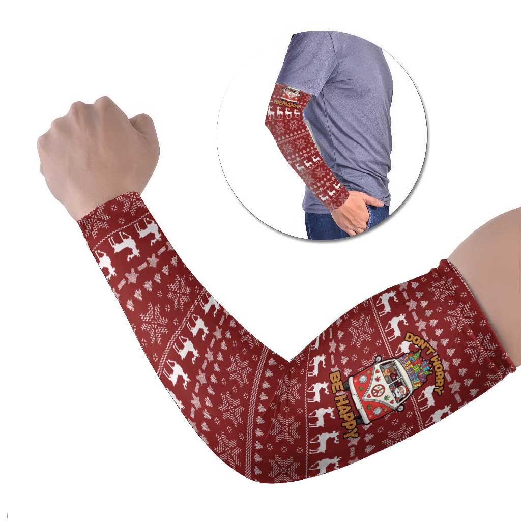 Hippie Car Santa Claus Christmas Arm Sleeves Xmas Holiday Patterns - Wonder Print Shop