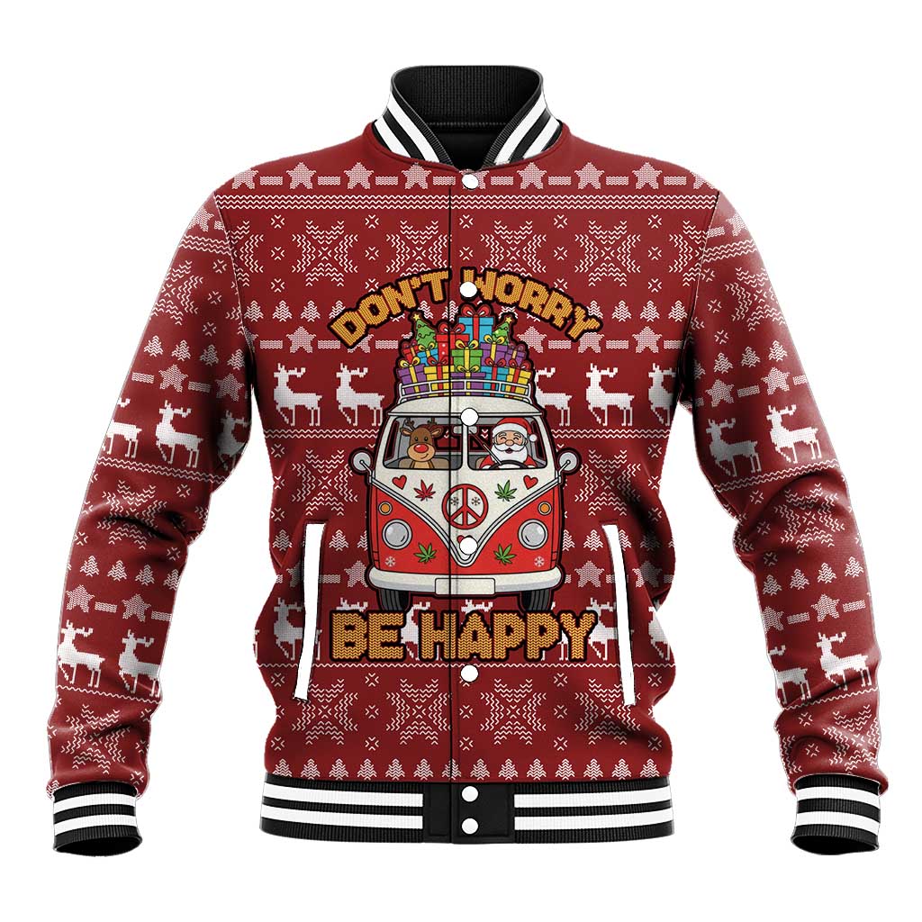 Hippie Car Santa Claus Christmas Baseball Jacket Xmas Holiday Patterns - Wonder Print Shop
