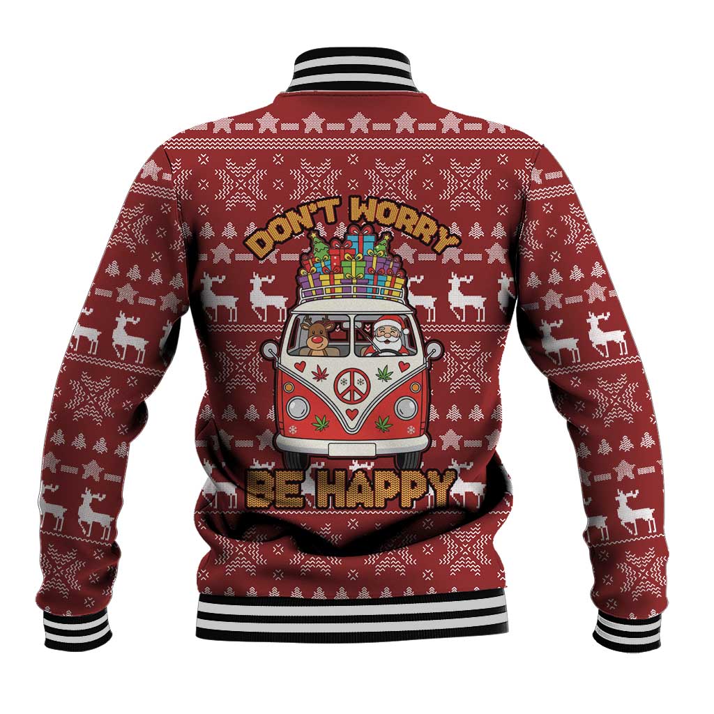 Hippie Car Santa Claus Christmas Baseball Jacket Xmas Holiday Patterns - Wonder Print Shop