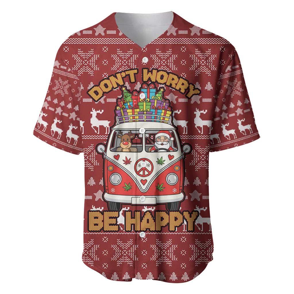 Hippie Car Santa Claus Christmas Baseball Jersey Xmas Holiday Patterns - Wonder Print Shop