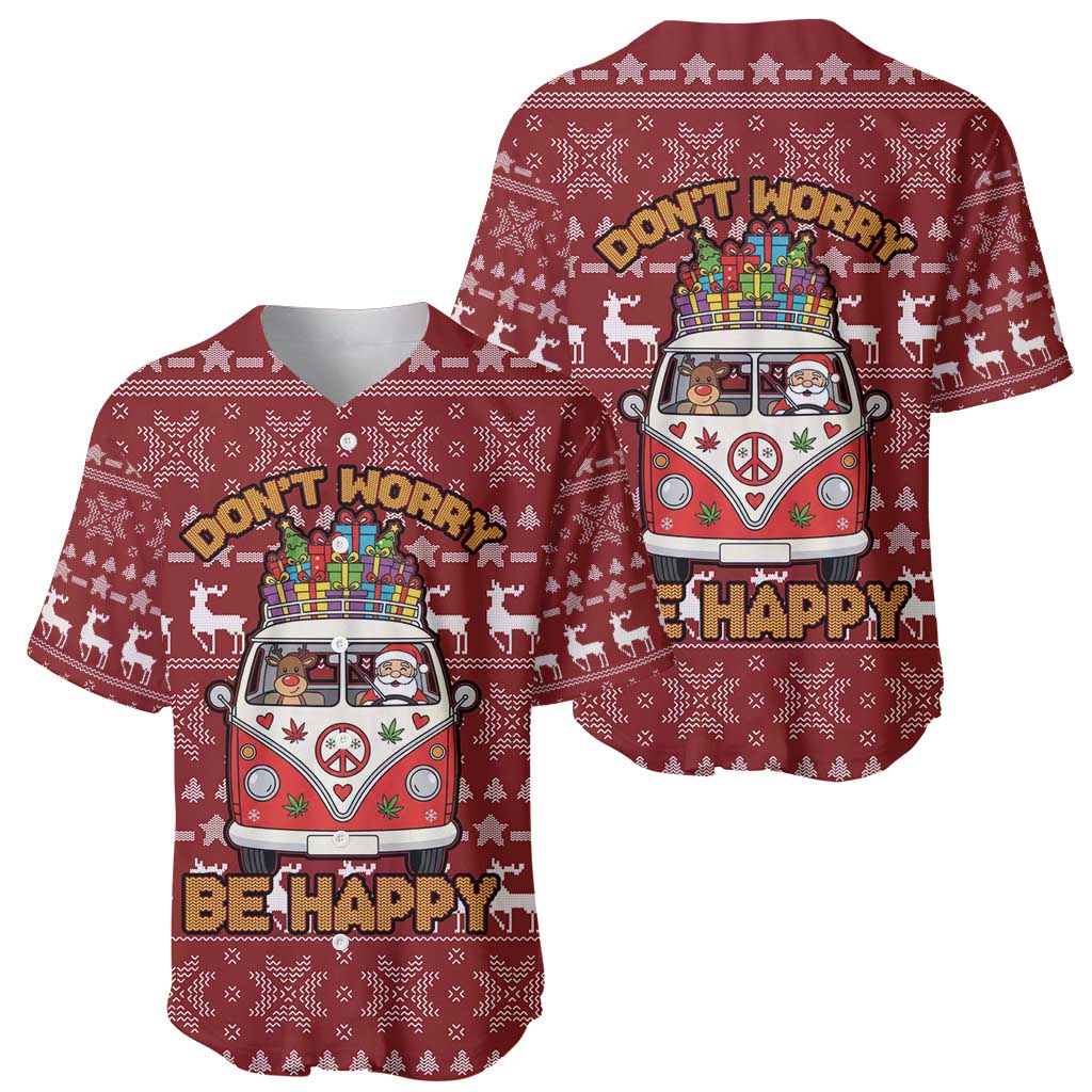 Hippie Car Santa Claus Christmas Baseball Jersey Xmas Holiday Patterns - Wonder Print Shop