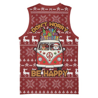 Hippie Car Santa Claus Christmas Basketball Jersey Xmas Holiday Patterns - Wonder Print Shop