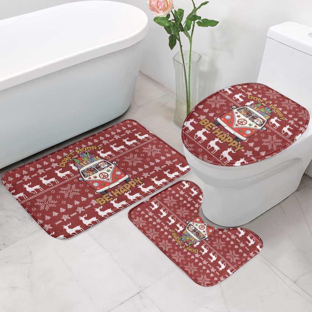 Hippie Car Santa Claus Christmas Bathroom Set Xmas Holiday Patterns - Wonder Print Shop