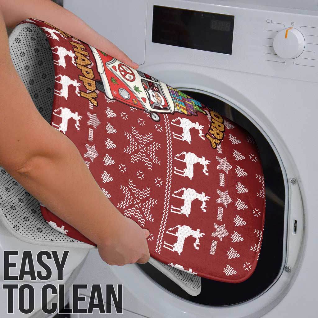 Hippie Car Santa Claus Christmas Bathroom Set Xmas Holiday Patterns - Wonder Print Shop