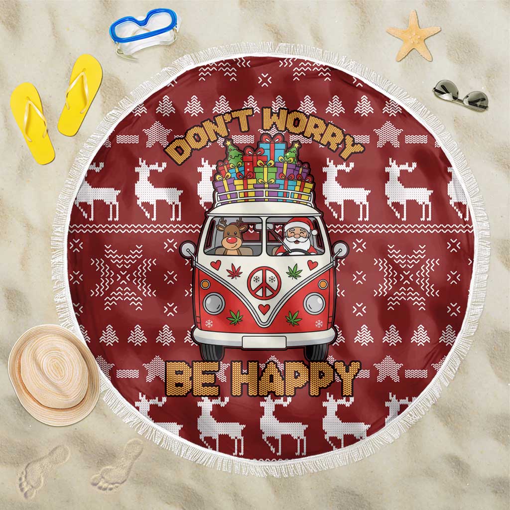 Hippie Car Santa Claus Christmas Beach Blanket Xmas Holiday Patterns - Wonder Print Shop