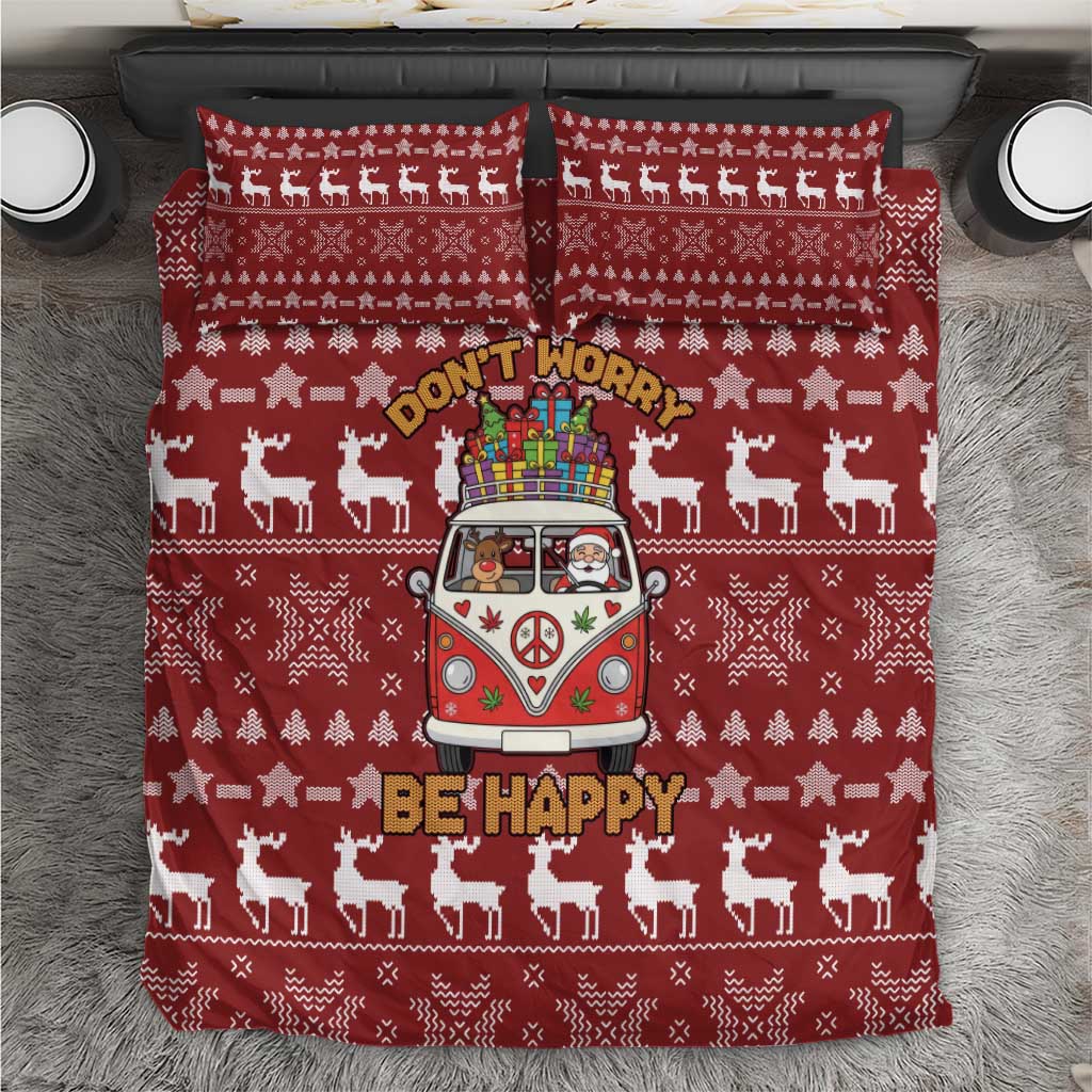 Hippie Car Santa Claus Christmas Bedding Set Xmas Holiday Patterns - Wonder Print Shop