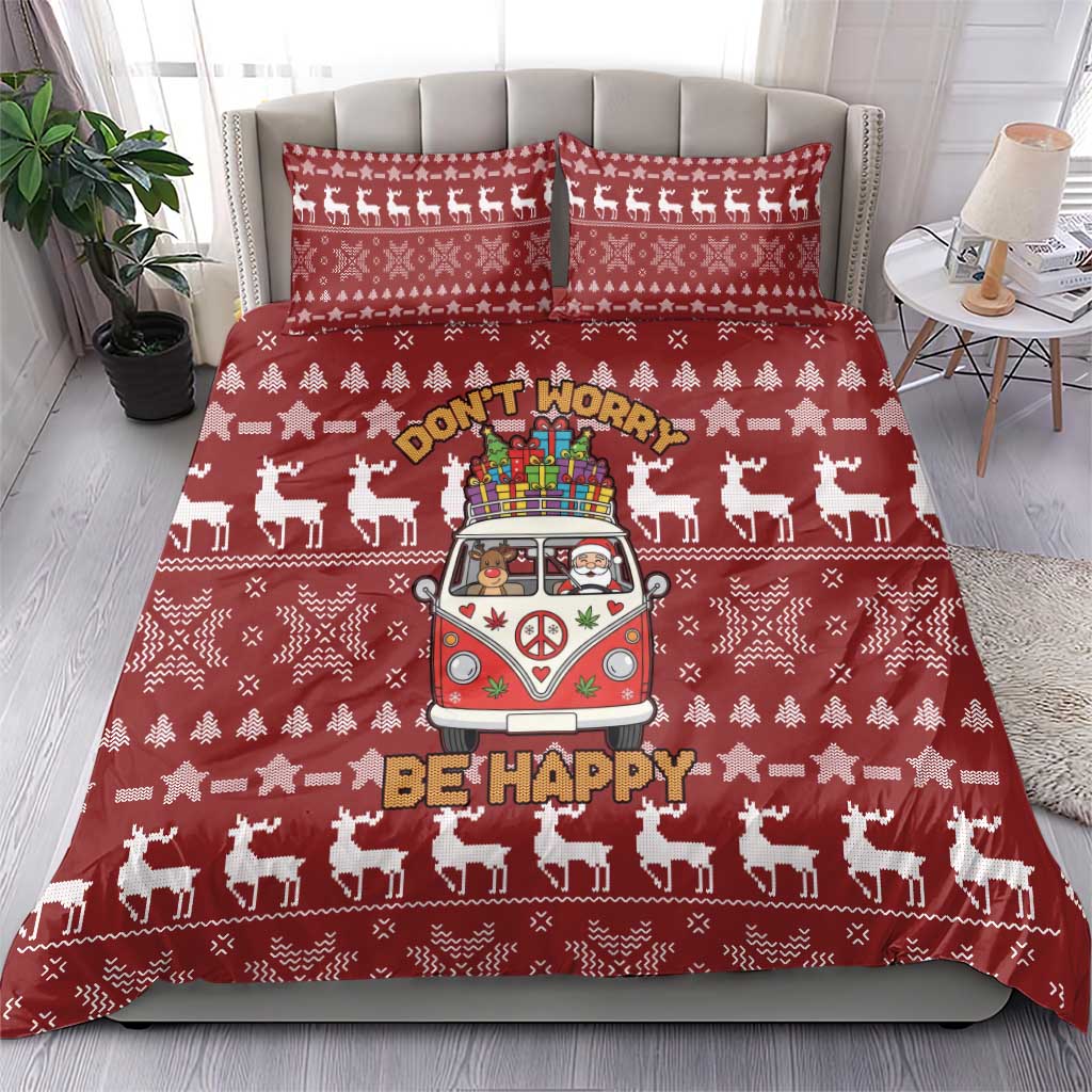 Hippie Car Santa Claus Christmas Bedding Set Xmas Holiday Patterns - Wonder Print Shop