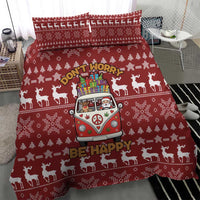 Hippie Car Santa Claus Christmas Bedding Set Xmas Holiday Patterns - Wonder Print Shop