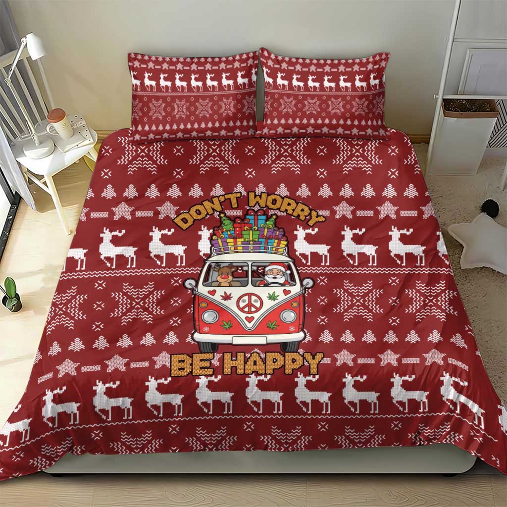 Hippie Car Santa Claus Christmas Bedding Set Xmas Holiday Patterns - Wonder Print Shop
