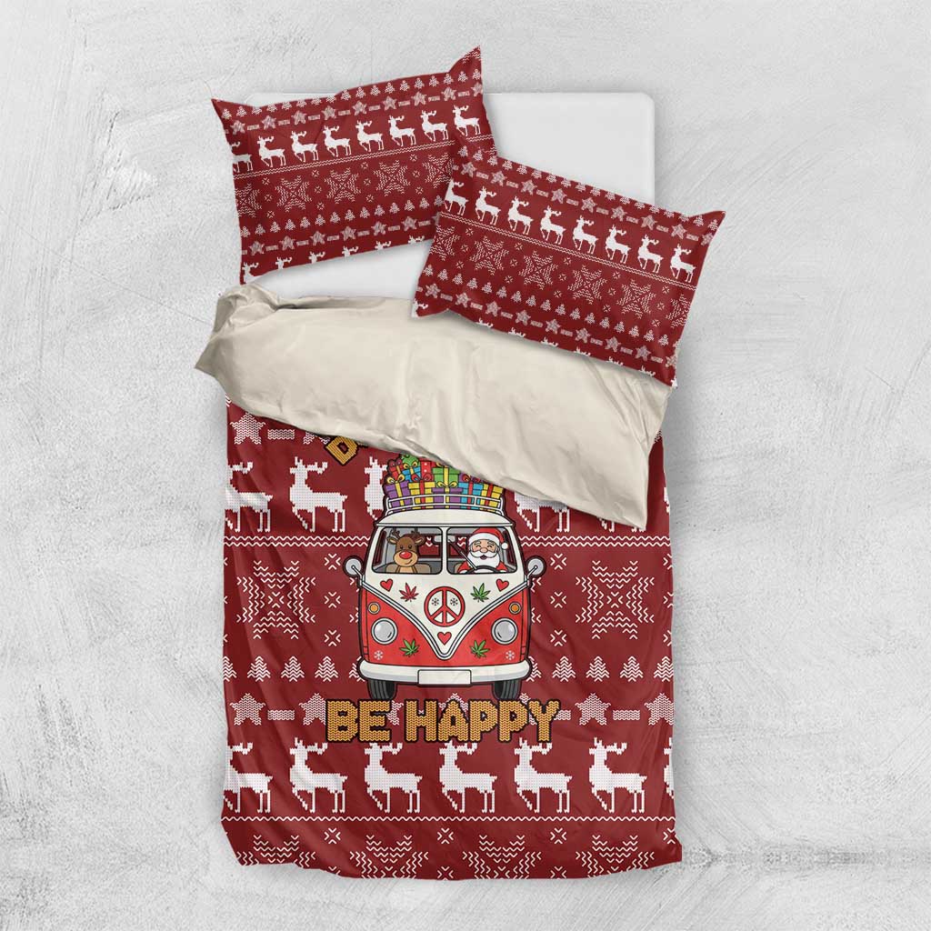 Hippie Car Santa Claus Christmas Bedding Set Xmas Holiday Patterns - Wonder Print Shop