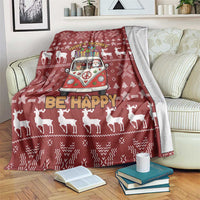 Hippie Car Santa Claus Christmas Blanket Xmas Holiday Patterns - Wonder Print Shop