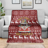Hippie Car Santa Claus Christmas Blanket Xmas Holiday Patterns - Wonder Print Shop