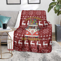 Hippie Car Santa Claus Christmas Blanket Xmas Holiday Patterns - Wonder Print Shop