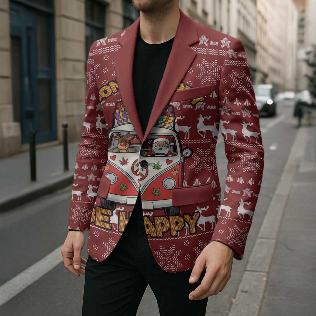 Hippie Car Santa Claus Christmas Blazer Xmas Holiday Patterns - Wonder Print Shop