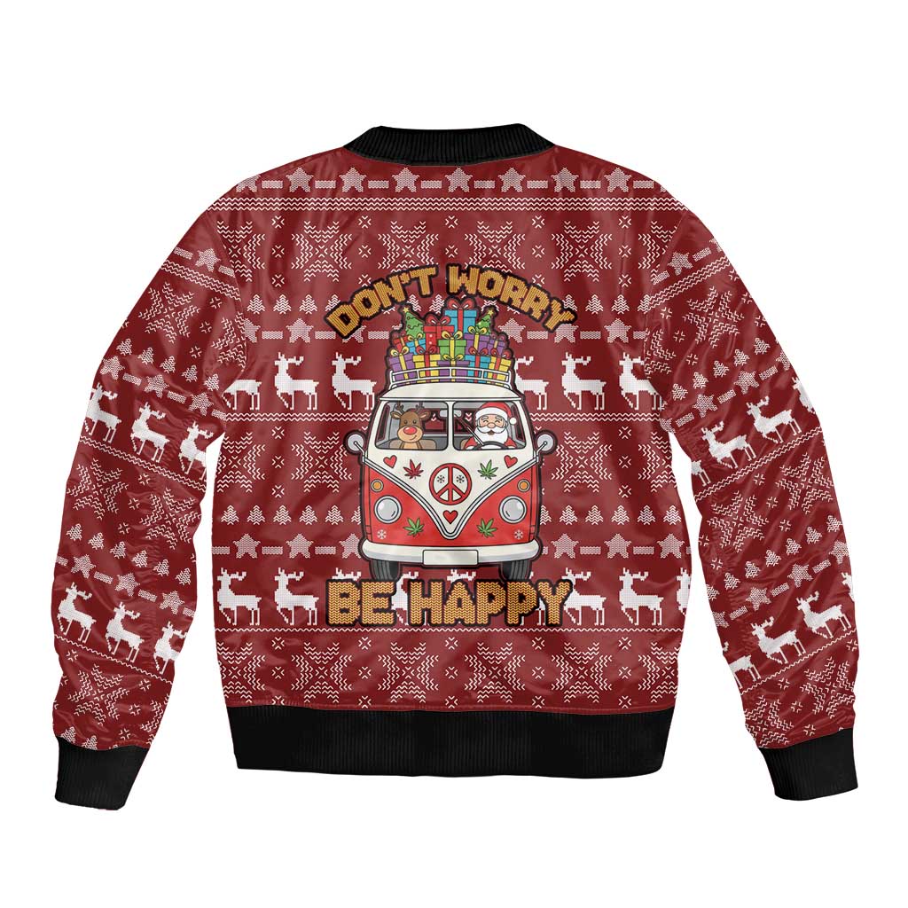 Hippie Car Santa Claus Christmas Bomber Jacket Xmas Holiday Patterns - Wonder Print Shop
