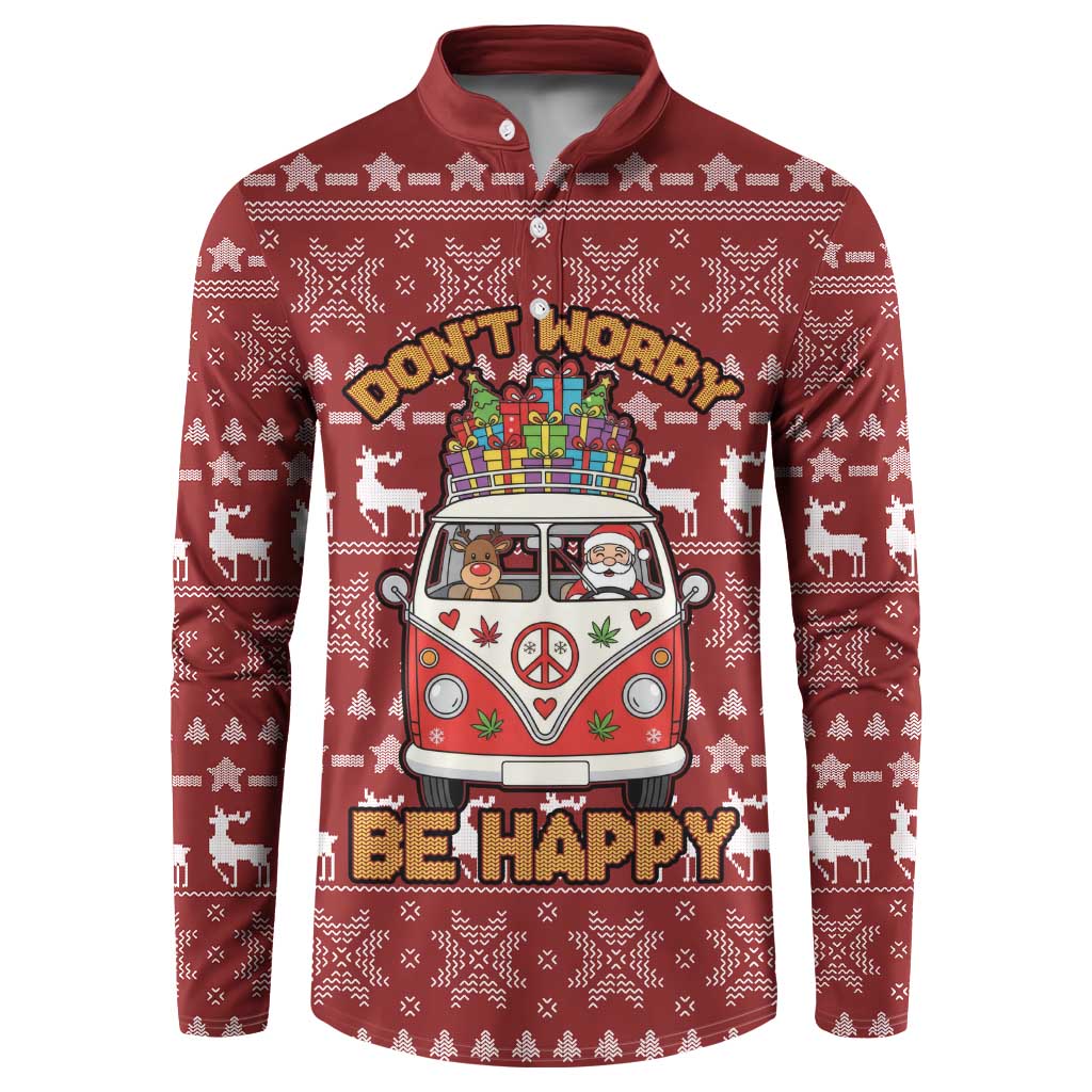 Hippie Car Santa Claus Christmas Button Sweatshirt Xmas Holiday Patterns - Wonder Print Shop