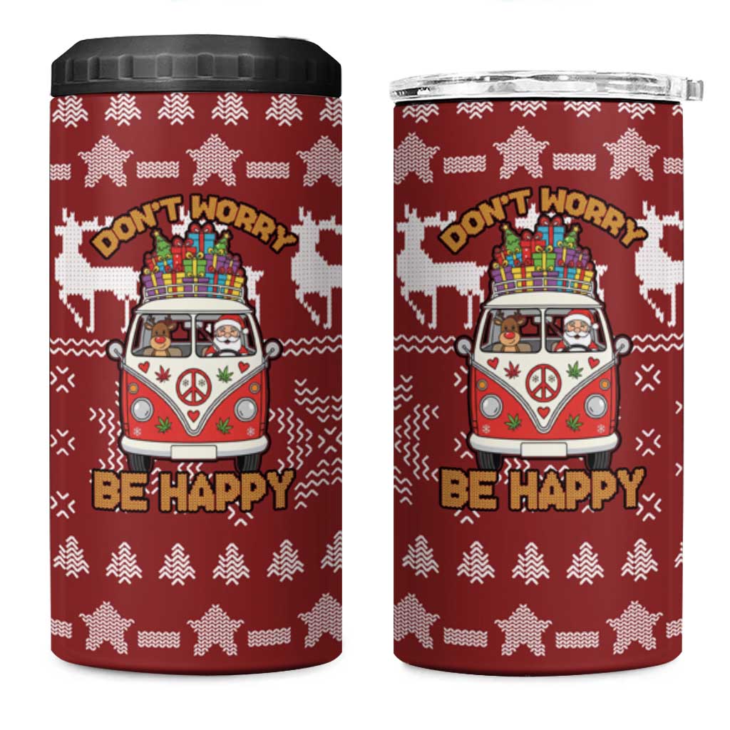 Hippie Car Santa Claus Christmas 4 in 1 Can Cooler Tumbler Xmas Holiday Patterns - Wonder Print Shop