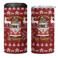Hippie Car Santa Claus Christmas 4 in 1 Can Cooler Tumbler Xmas Holiday Patterns - Wonder Print Shop
