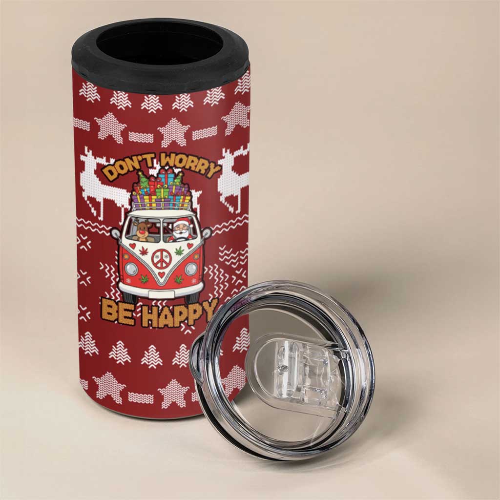 Hippie Car Santa Claus Christmas 4 in 1 Can Cooler Tumbler Xmas Holiday Patterns - Wonder Print Shop
