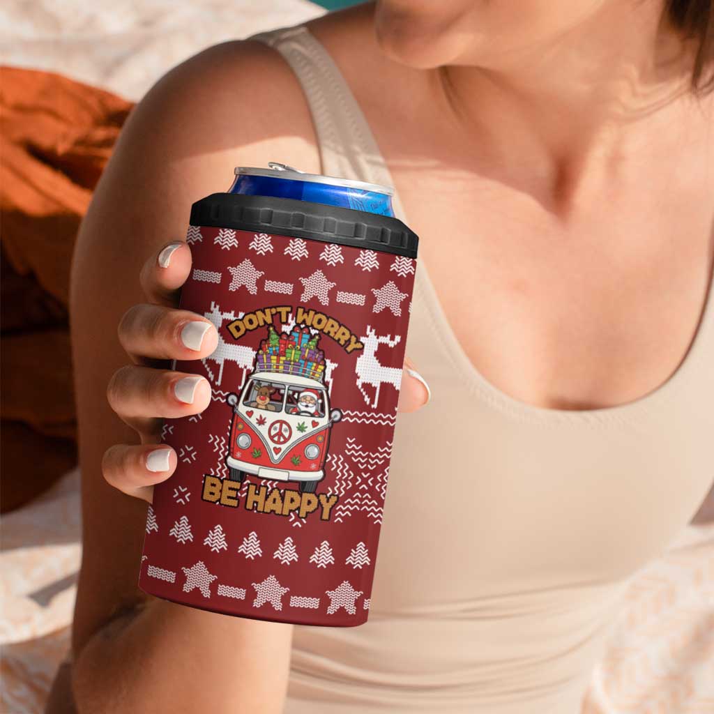 Hippie Car Santa Claus Christmas 4 in 1 Can Cooler Tumbler Xmas Holiday Patterns - Wonder Print Shop