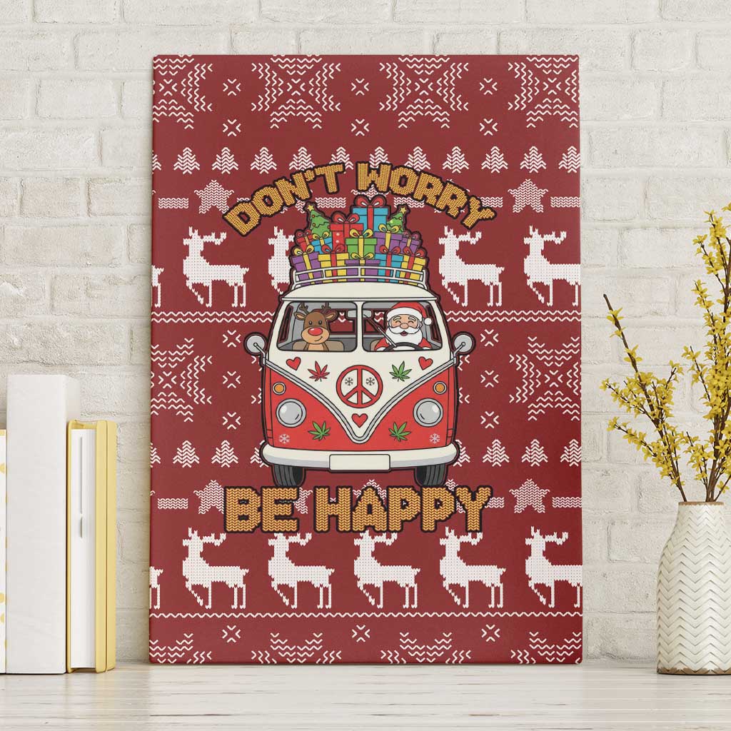 Hippie Car Santa Claus Christmas Canvas Wall Art Xmas Holiday Patterns - Wonder Print Shop