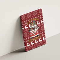 Hippie Car Santa Claus Christmas Canvas Wall Art Xmas Holiday Patterns - Wonder Print Shop