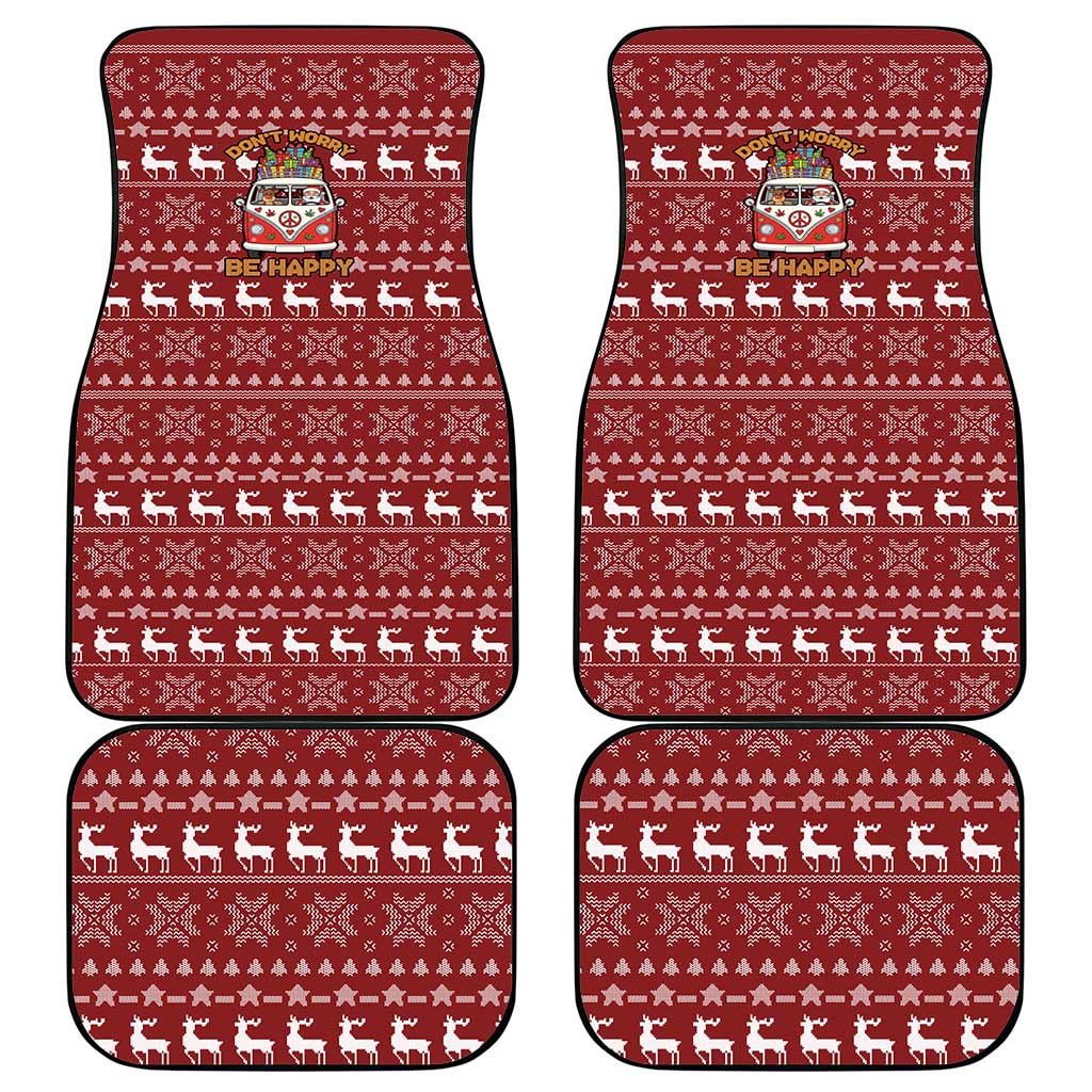 Hippie Car Santa Claus Christmas Car Mats Xmas Holiday Patterns - Wonder Print Shop