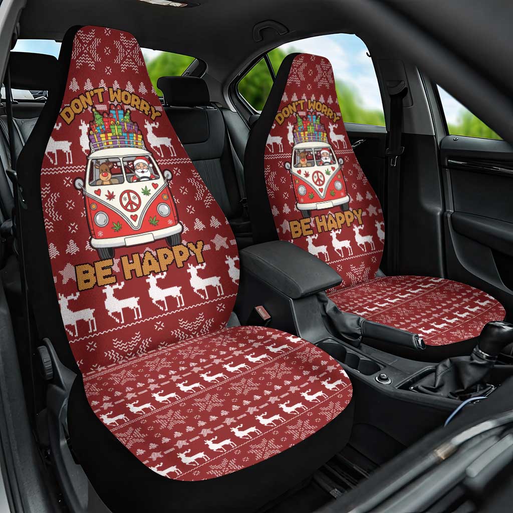 Hippie Car Santa Claus Christmas Car Seat Cover Xmas Holiday Patterns - Wonder Print Shop
