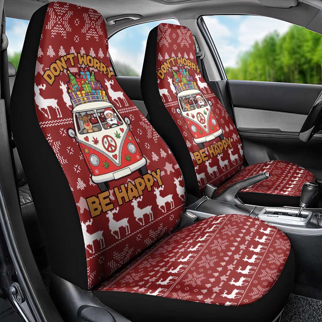 Hippie Car Santa Claus Christmas Car Seat Cover Xmas Holiday Patterns - Wonder Print Shop