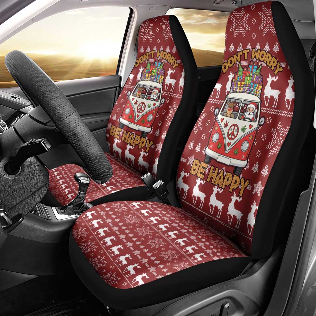 Hippie Car Santa Claus Christmas Car Seat Cover Xmas Holiday Patterns - Wonder Print Shop