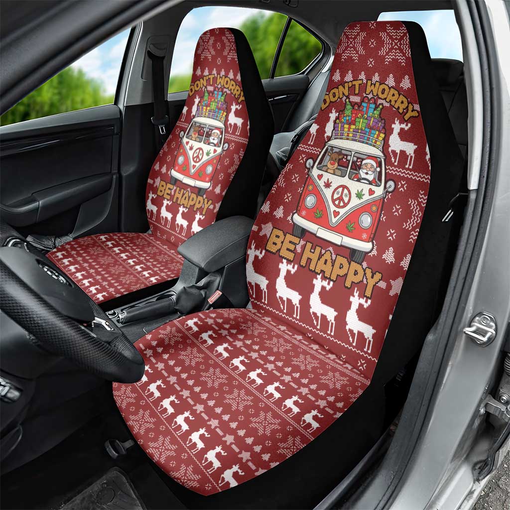 Hippie Car Santa Claus Christmas Car Seat Cover Xmas Holiday Patterns - Wonder Print Shop