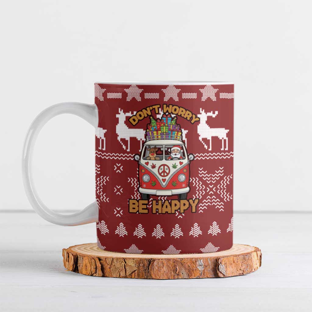 Hippie Car Santa Claus Christmas Ceramic Mug Xmas Holiday Patterns - Wonder Print Shop