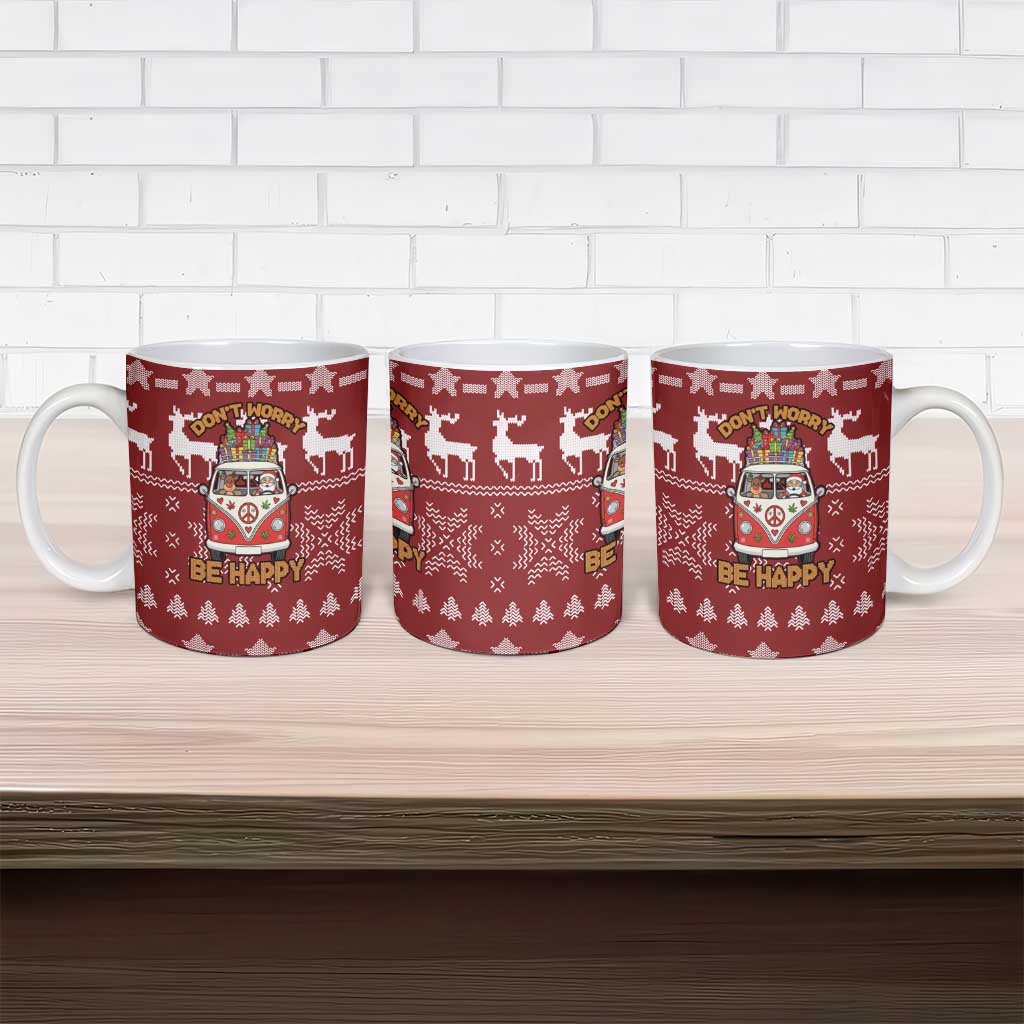 Hippie Car Santa Claus Christmas Ceramic Mug Xmas Holiday Patterns - Wonder Print Shop