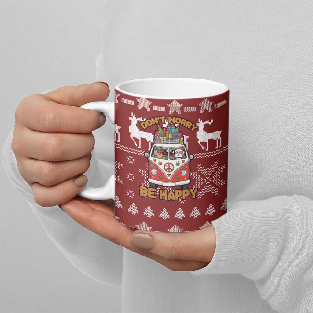 Hippie Car Santa Claus Christmas Ceramic Mug Xmas Holiday Patterns - Wonder Print Shop