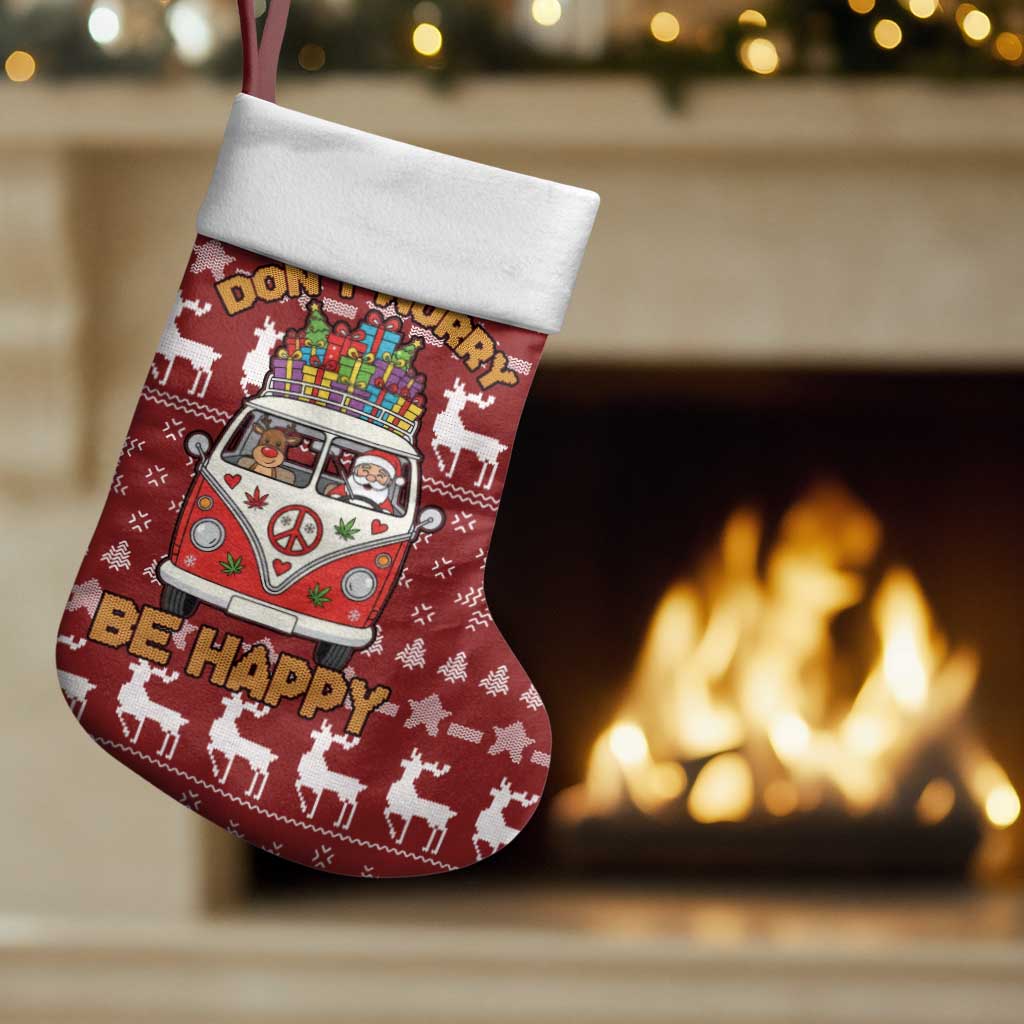 Hippie Car Santa Claus Christmas Stocking Xmas Holiday Patterns - Wonder Print Shop