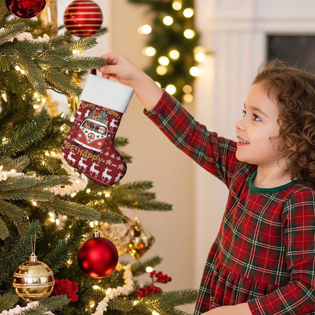 Hippie Car Santa Claus Christmas Stocking Xmas Holiday Patterns - Wonder Print Shop