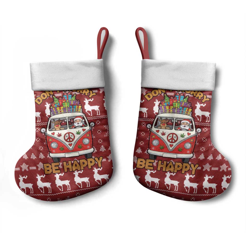 Hippie Car Santa Claus Christmas Stocking Xmas Holiday Patterns - Wonder Print Shop