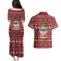 Hippie Car Santa Claus Christmas Couples Matching Puletasi and Hawaiian Shirt Xmas Holiday Patterns - Wonder Print Shop