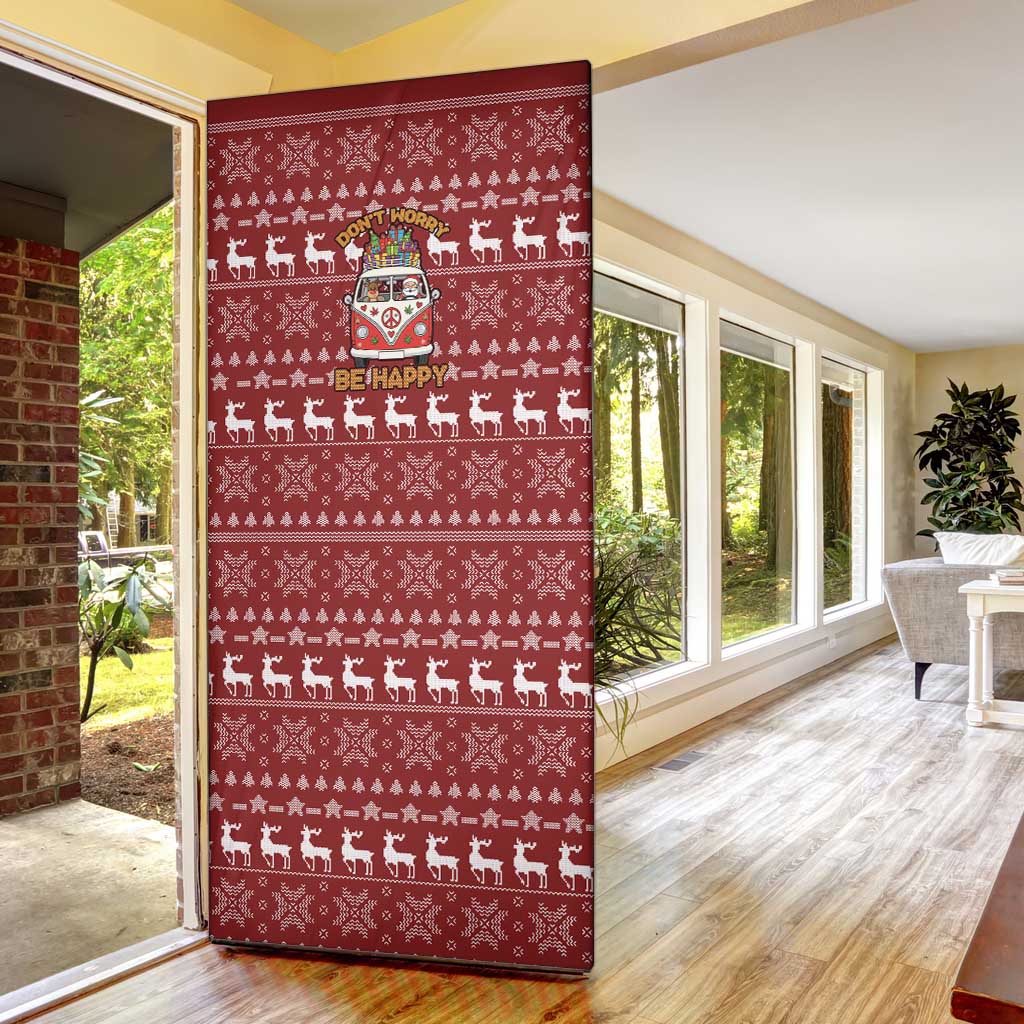 Hippie Car Santa Claus Christmas Door Cover Xmas Holiday Patterns - Wonder Print Shop