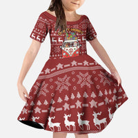 Hippie Car Santa Claus Christmas Family Matching Off The Shoulder Long Sleeve Dress and Hawaiian Shirt Xmas Holiday Patterns - Wonder Print Shop