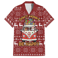 Hippie Car Santa Claus Christmas Family Matching Off The Shoulder Long Sleeve Dress and Hawaiian Shirt Xmas Holiday Patterns - Wonder Print Shop