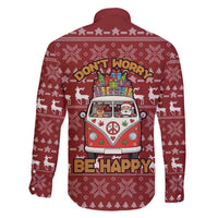 Hippie Car Santa Claus Christmas Family Matching Off The Shoulder Long Sleeve Dress and Hawaiian Shirt Xmas Holiday Patterns - Wonder Print Shop