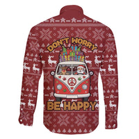 Hippie Car Santa Claus Christmas Family Matching Off Shoulder Short Dress and Hawaiian Shirt Xmas Holiday Patterns - Wonder Print Shop