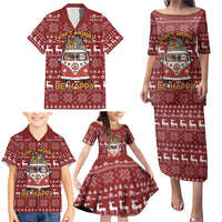 Hippie Car Santa Claus Christmas Family Matching Puletasi and Hawaiian Shirt Xmas Holiday Patterns - Wonder Print Shop
