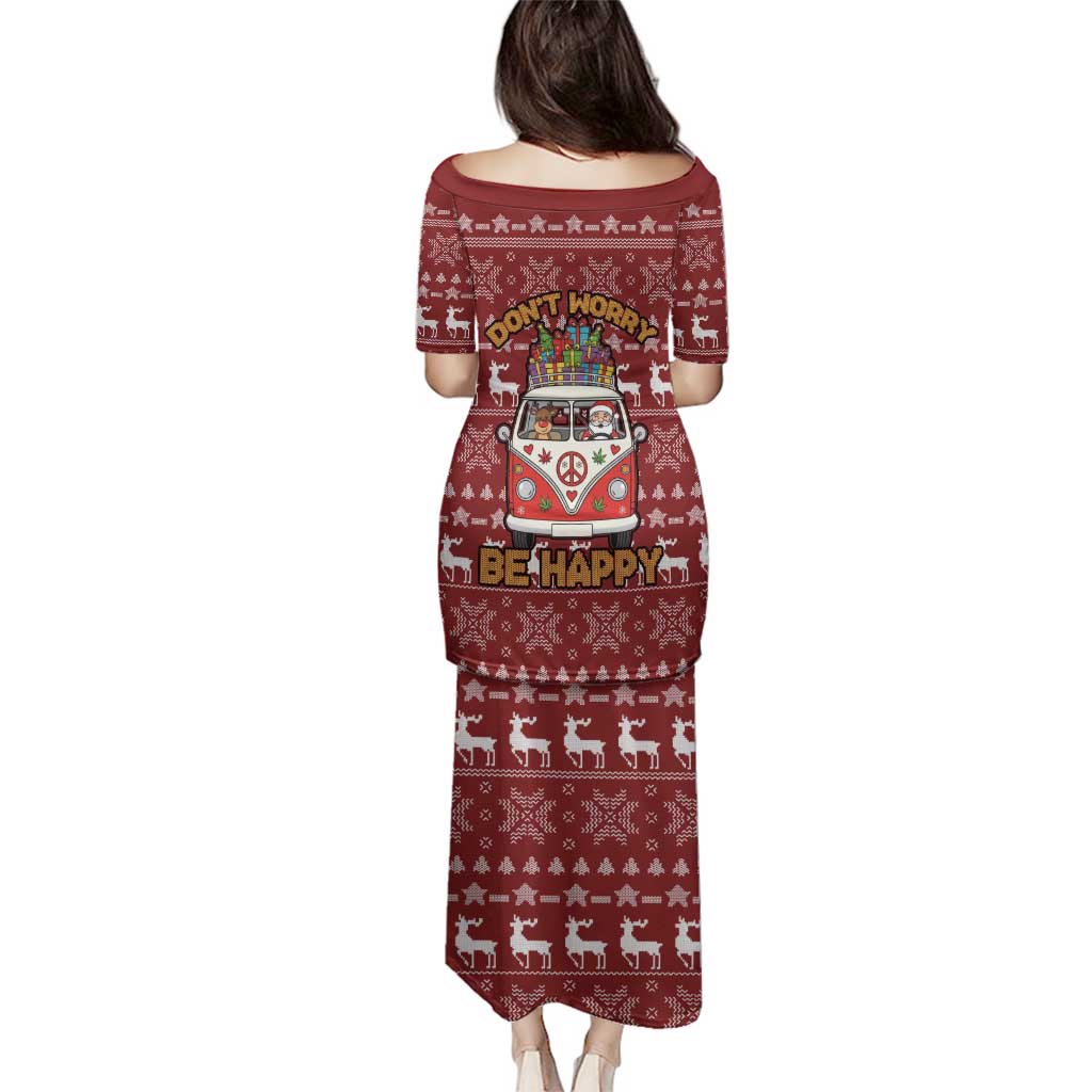 Hippie Car Santa Claus Christmas Family Matching Puletasi and Hawaiian Shirt Xmas Holiday Patterns - Wonder Print Shop