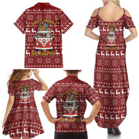 Hippie Car Santa Claus Christmas Family Matching Summer Maxi Dress and Hawaiian Shirt Xmas Holiday Patterns - Wonder Print Shop