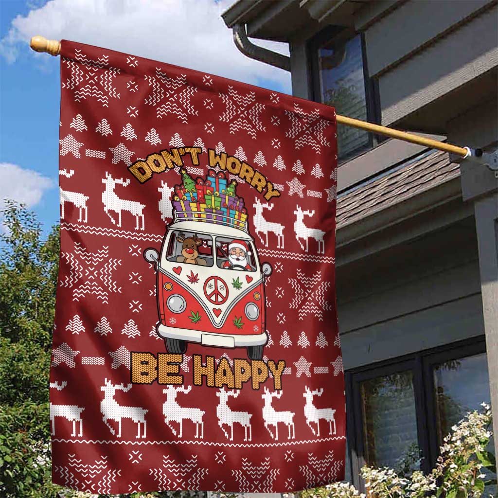 Hippie Car Santa Claus Christmas Garden Flag Xmas Holiday Patterns - Wonder Print Shop