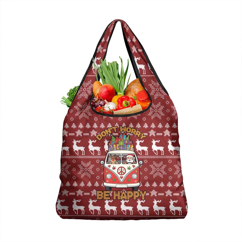 Hippie Car Santa Claus Christmas Grocery Bag Xmas Holiday Patterns - Wonder Print Shop