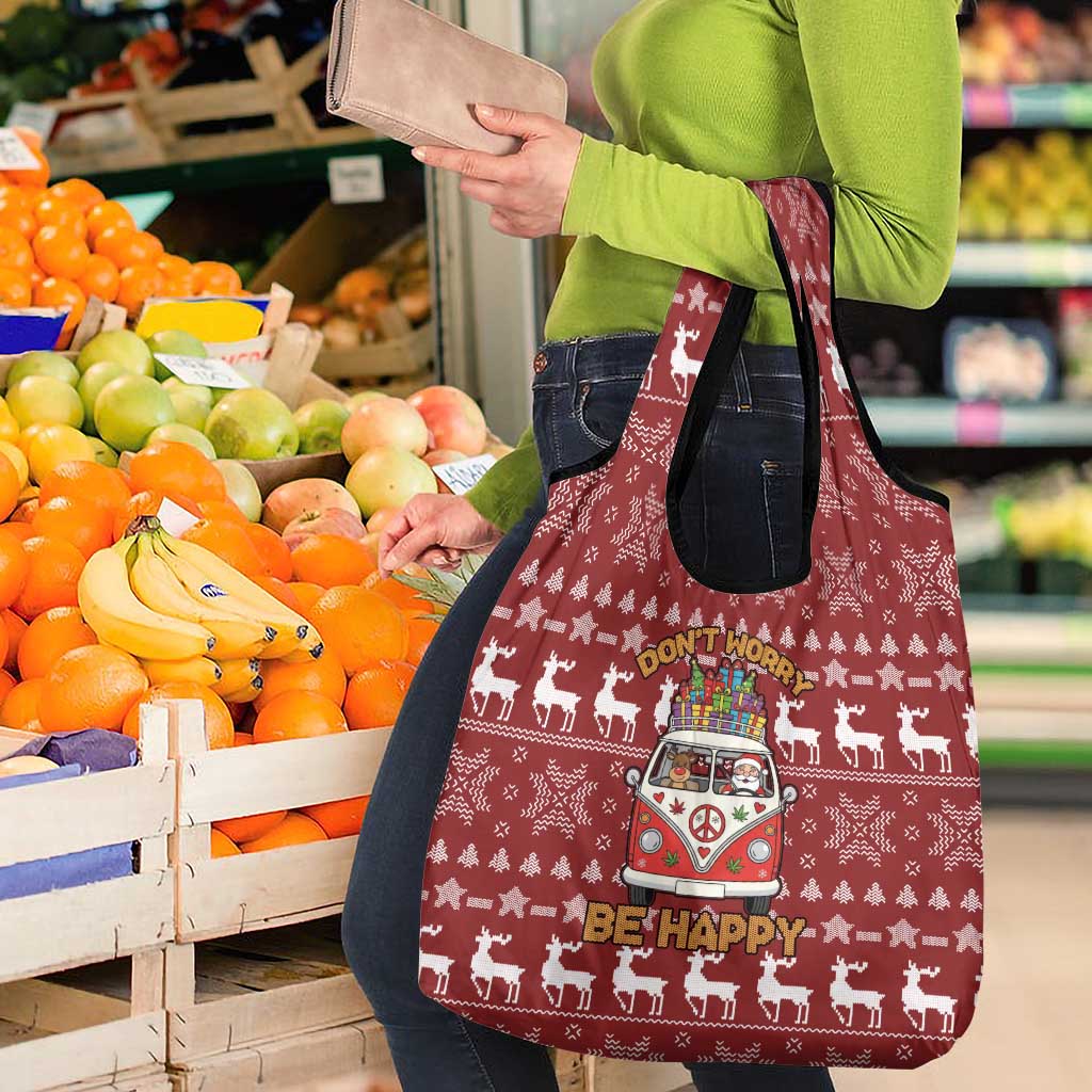 Hippie Car Santa Claus Christmas Grocery Bag Xmas Holiday Patterns - Wonder Print Shop