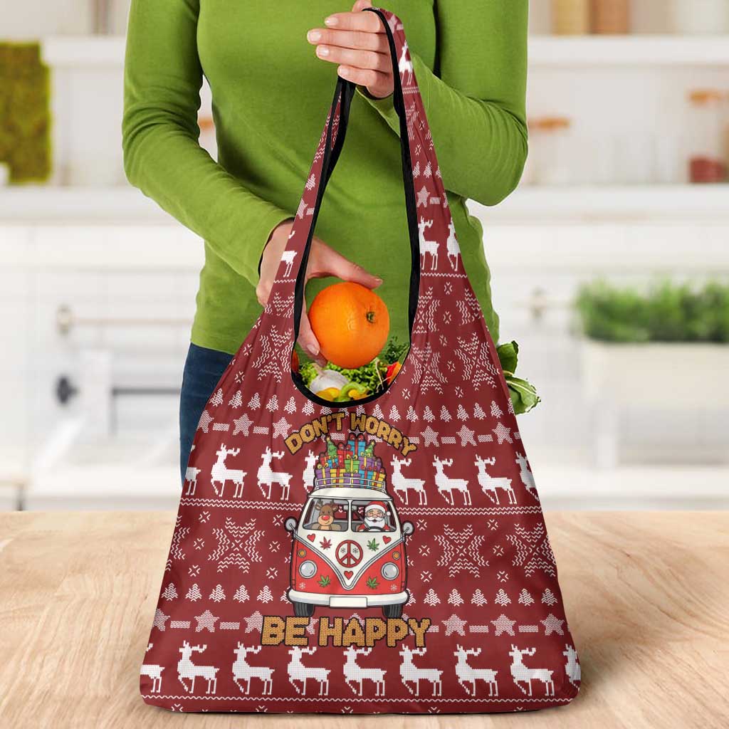 Hippie Car Santa Claus Christmas Grocery Bag Xmas Holiday Patterns - Wonder Print Shop